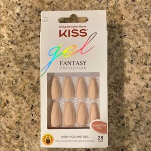 KISS press-on nails. Long length. Tan/pink color.